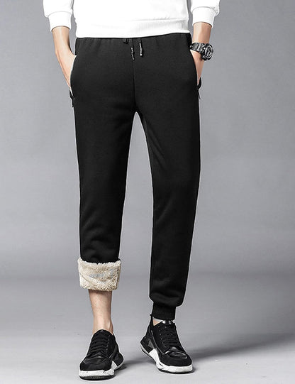 Mens Winter Warm Sherpa Lined Active Thermal Jogger Fleece Sweatpants Pant