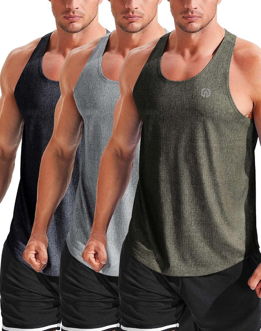 Men'S Workout Running Tank Top Sleeveless Gym Athletic Shirts