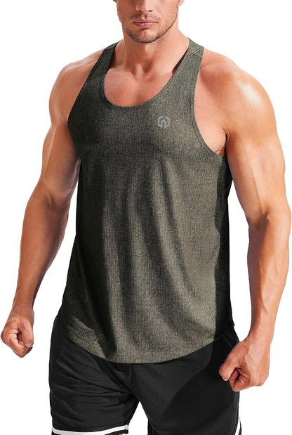 Men'S Workout Running Tank Top Sleeveless Gym Athletic Shirts