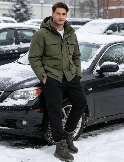 Mens Winter Warm Sherpa Lined Active Thermal Jogger Fleece Sweatpants Pant