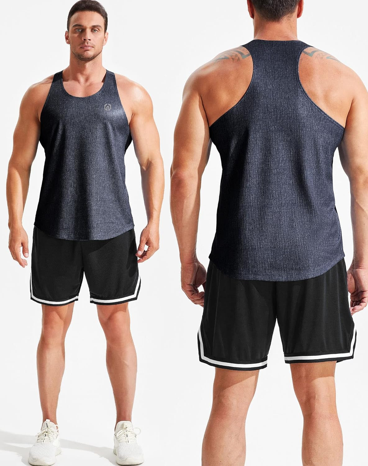 Men'S Workout Running Tank Top Sleeveless Gym Athletic Shirts