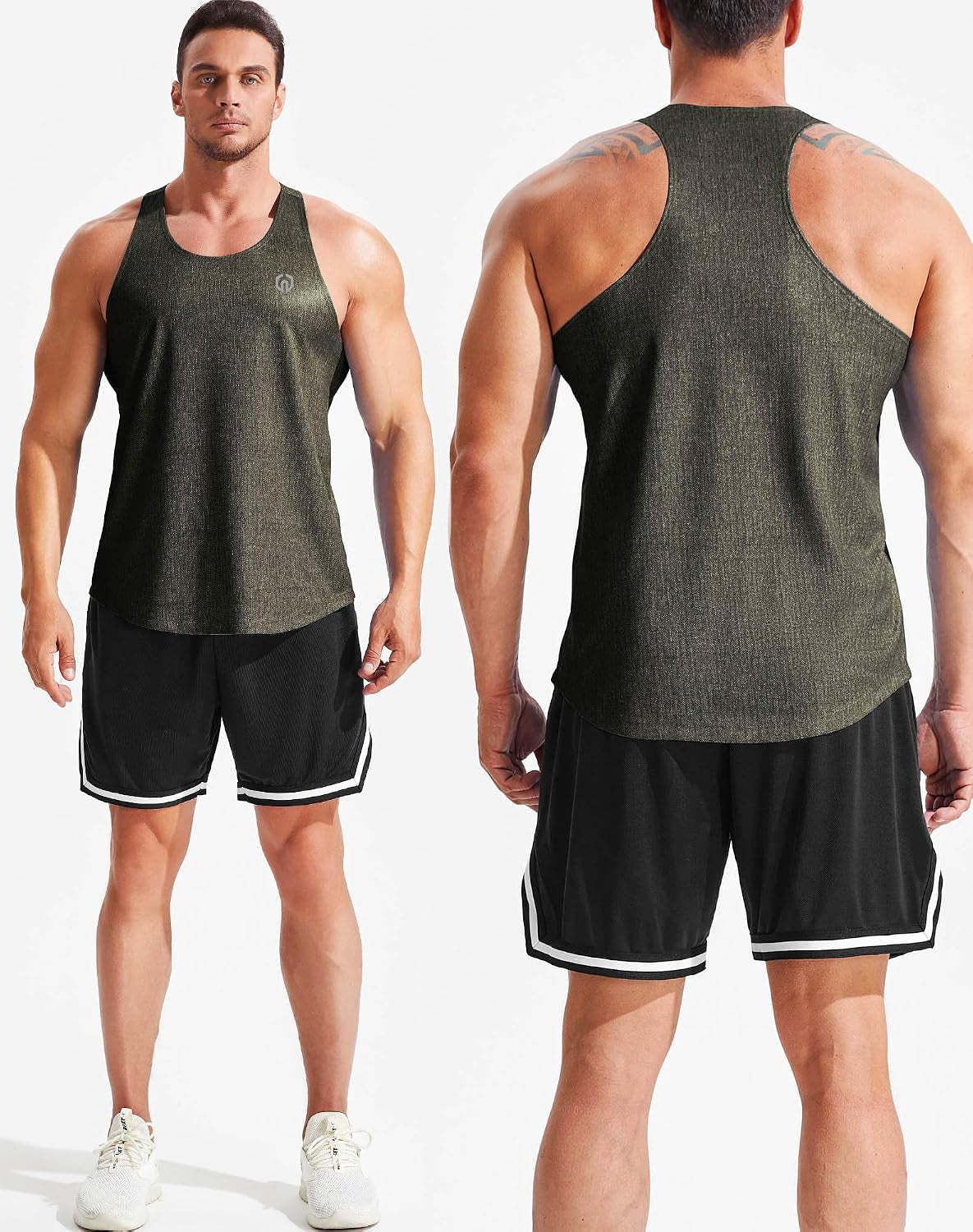 Men'S Workout Running Tank Top Sleeveless Gym Athletic Shirts