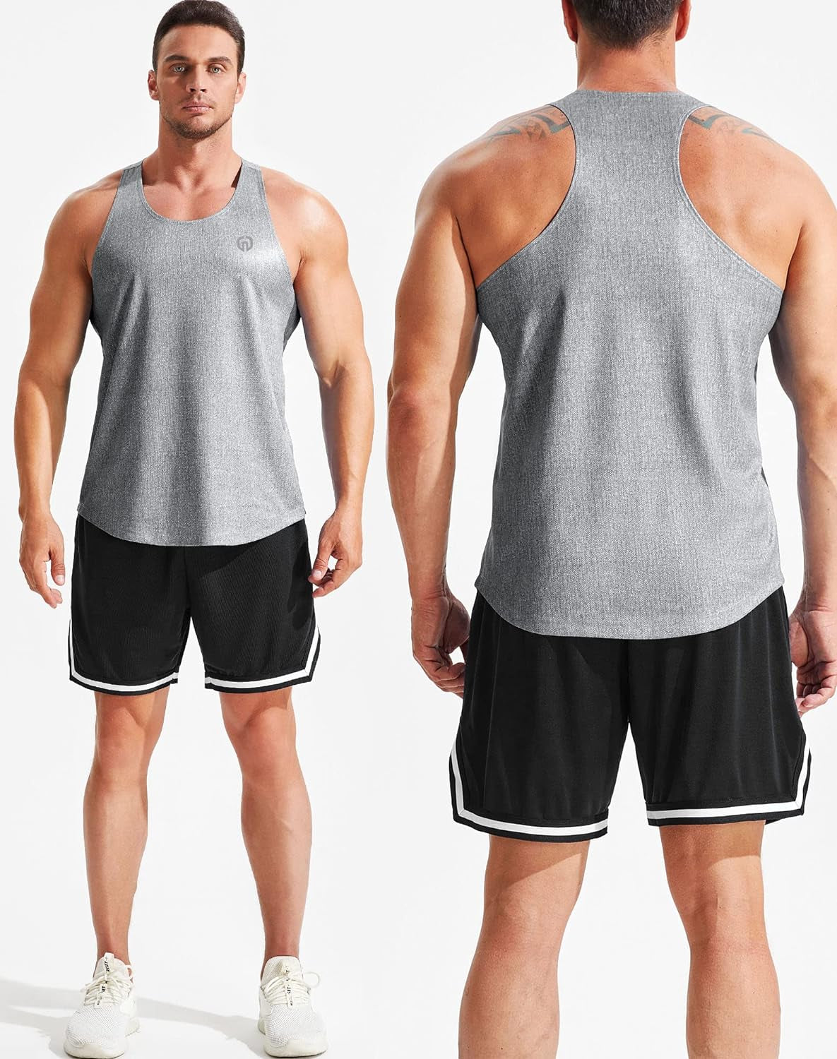 Men'S Workout Running Tank Top Sleeveless Gym Athletic Shirts
