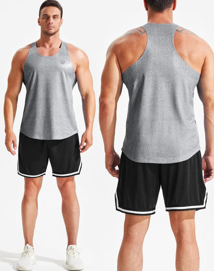 Men'S Workout Running Tank Top Sleeveless Gym Athletic Shirts